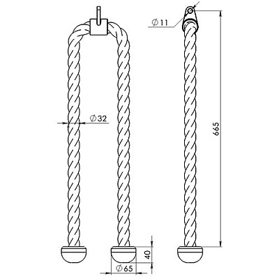 Канат для трицепса удлиненный  (фото 1)