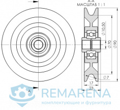Ролик для троса 90 мм (фото 2)