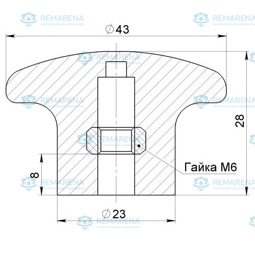 Ручка грибок М6 (фото 1)