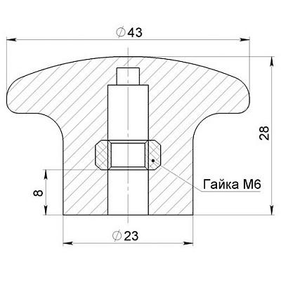 Ручка грибок М6 (фото 1)