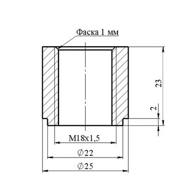 Стакан фиксатора М18х1,5 L23 (фото 2)
