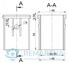Центрирующая заглушка для 40х40 и 50х50 Вар. 2 (фото 1)