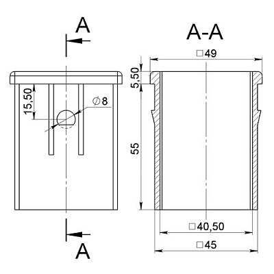 Центрирующая заглушка для 40х40 и 50х50 Вар. 2 (фото 1)
