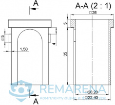 Центрирующая заглушка для 25х25/20х20 (фото 1)