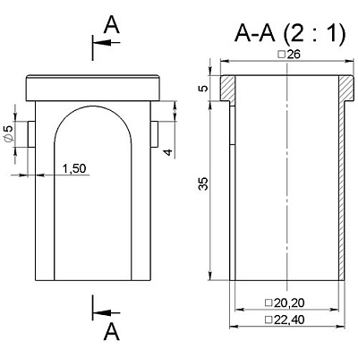 Центрирующая заглушка для 25х25/20х20 (фото 1)