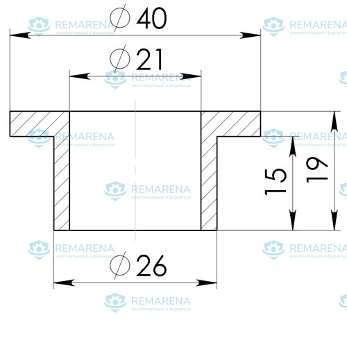 Втулка плитки для 20 мм направляющей (фото 1)