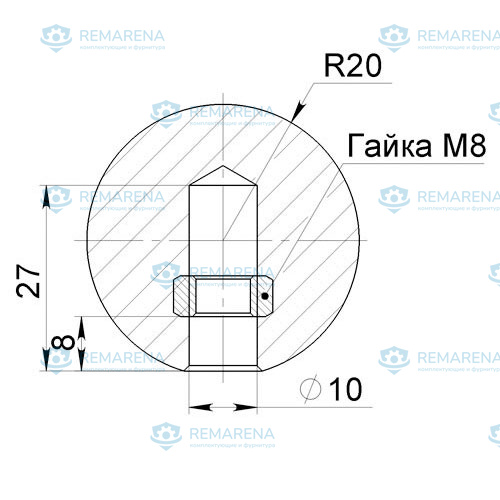 Ручка шар М8 (фото 1)