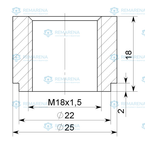 Стакан фиксатора М18х1,5 L18 (фото 2)