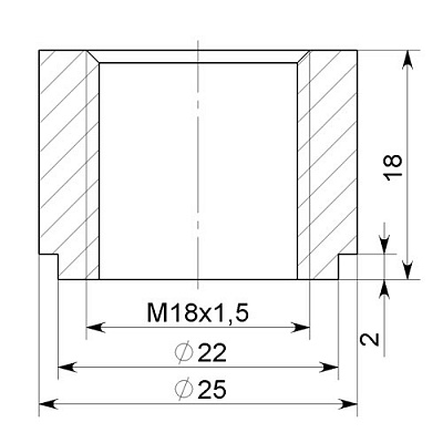 Стакан фиксатора М18х1,5 L18 (фото 2)