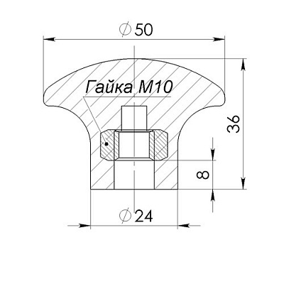 Ручка грибок М10 (фото 1)
