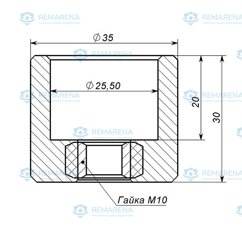 Втулка крепления направляющей 25 мм (фото 2)