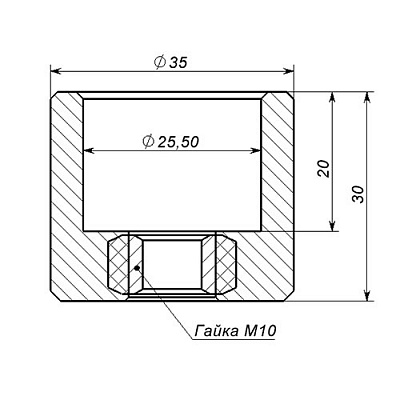 Втулка крепления направляющей 25 мм (фото 2)
