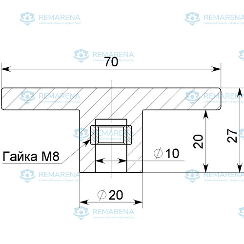 Ручка Т-образная М8 (фото 2)