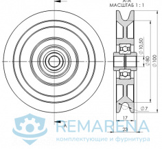 Ролик для троса 100 мм (фото 2)
