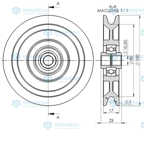 Ролик для троса 100 мм (фото 2)