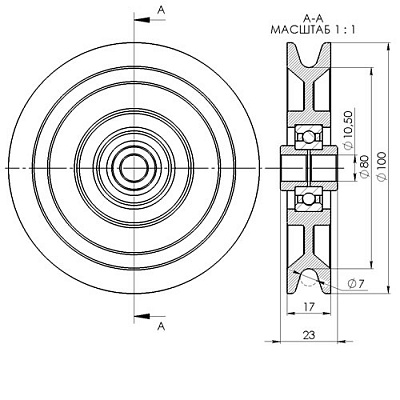 Ролик для троса 100 мм (фото 2)