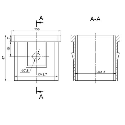 Центрирующая заглушка для 40х40/50х50 (фото 1)