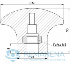 Ручка грибок М8 (фото 1)