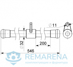 Гриф тяги короткий Profi-T (фото 2)