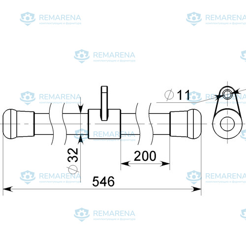 Гриф тяги короткий Profi-T (фото 2)