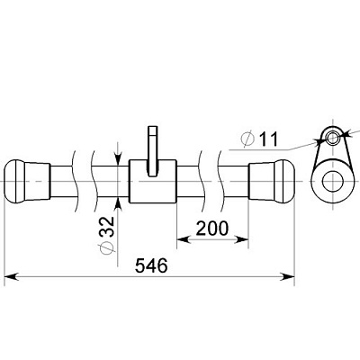 Гриф тяги короткий Profi-T (фото 2)